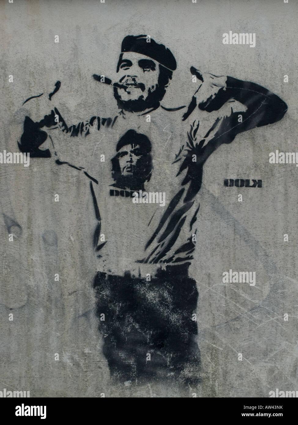 'Che XL' da Dolk Lundgren - stencil graffiti art di Bergen, Norvegia. Foto Stock