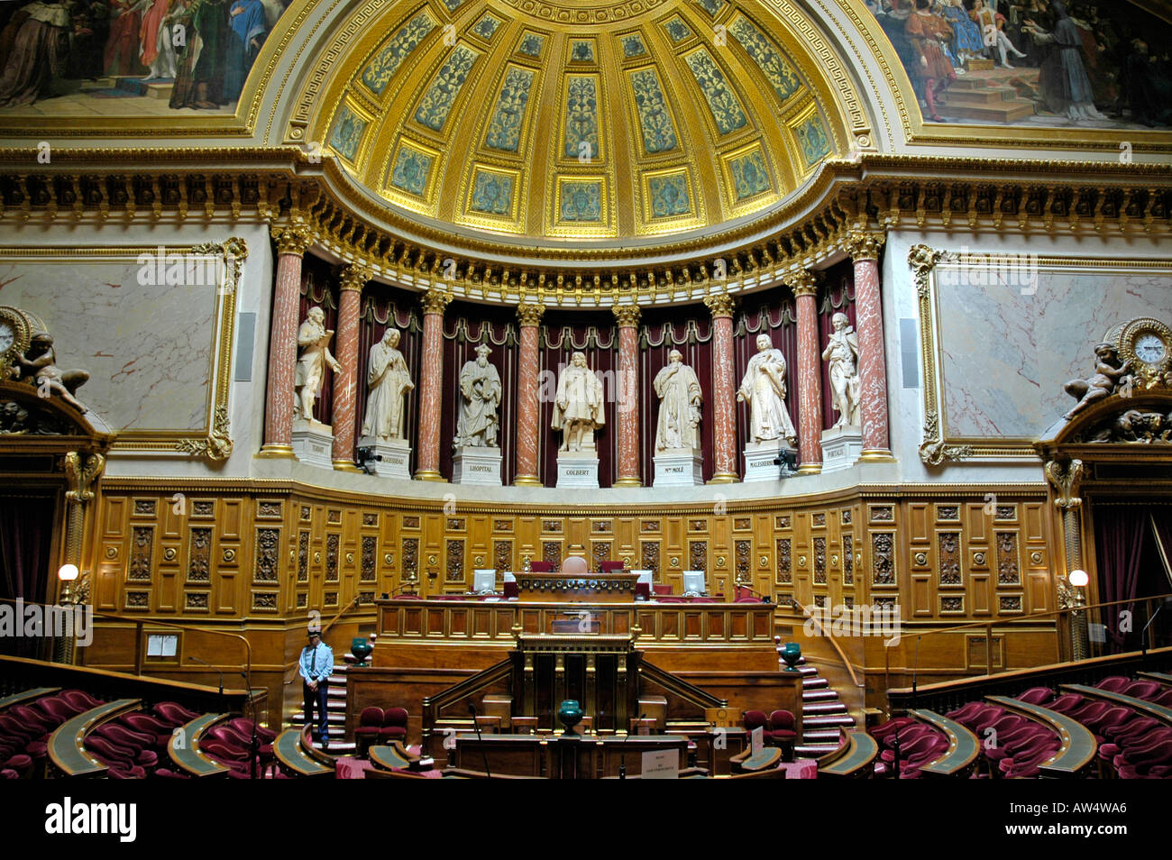 Le Senat salle des sedute spiritiche Parigi,Francia Foto Stock