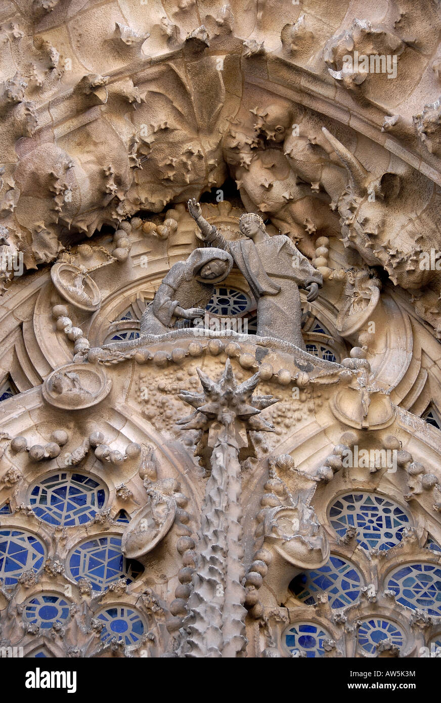 Gaudi Basilica della Sagrada Familia di Barcellona, Spagna Foto Stock