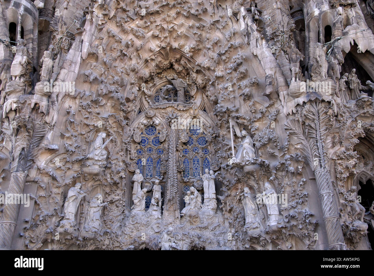 Gaudi Basilica della Sagrada Familia di Barcellona, Spagna Foto Stock