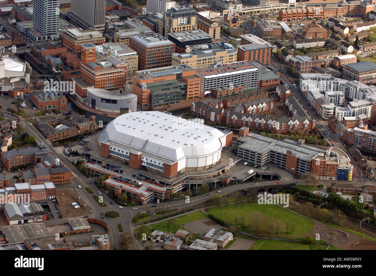 Vista aerea del National Indoor Arena di Birmingham in Inghilterra Foto Stock