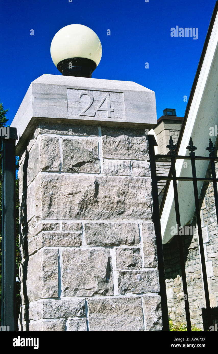 24 Sussex gate drive post, casa del Primo Ministro canadese di Ottawa in Canada Foto Stock