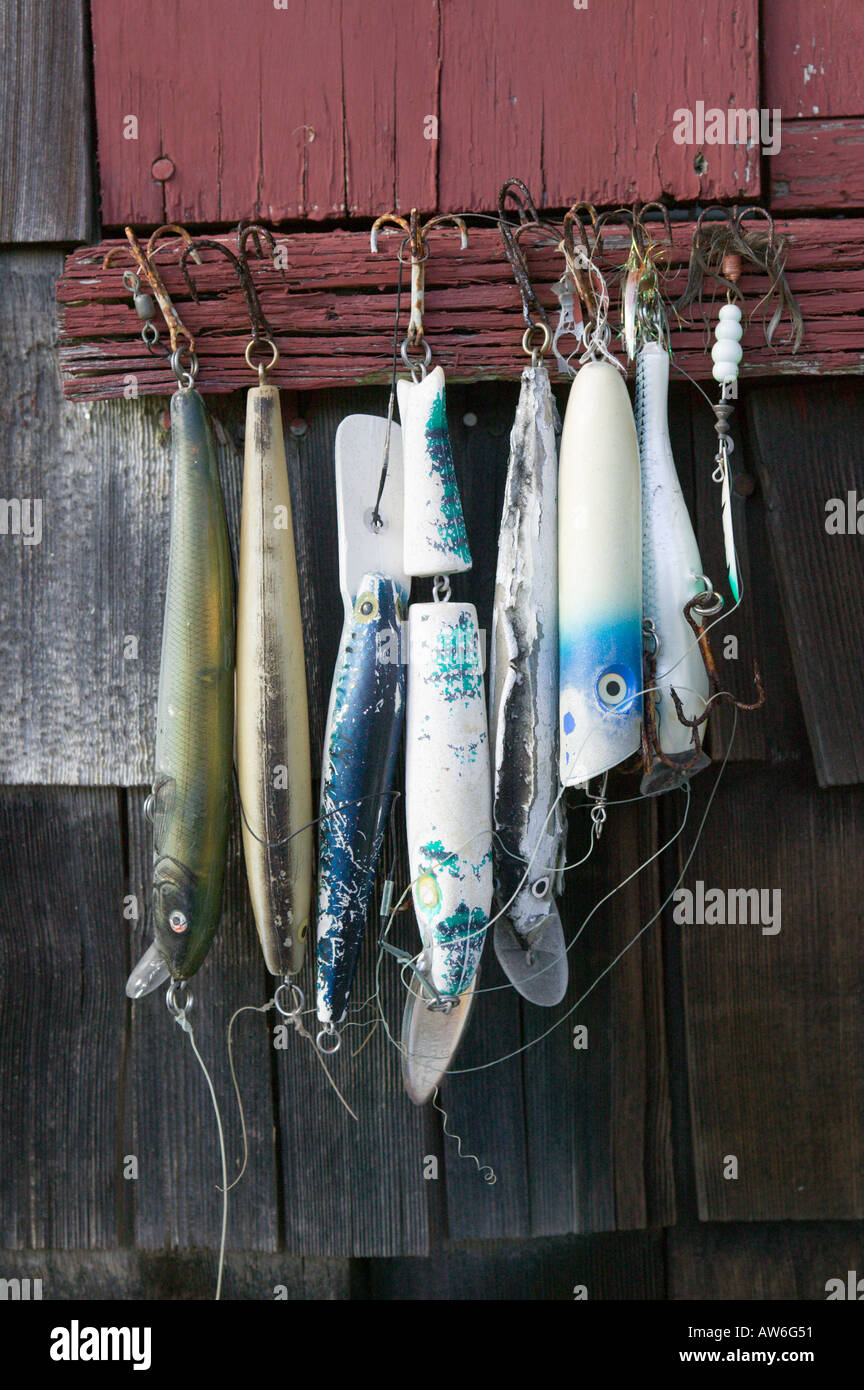 Le esche artificiali per la pesca Shack a Provincetown in Massachusetts Foto Stock