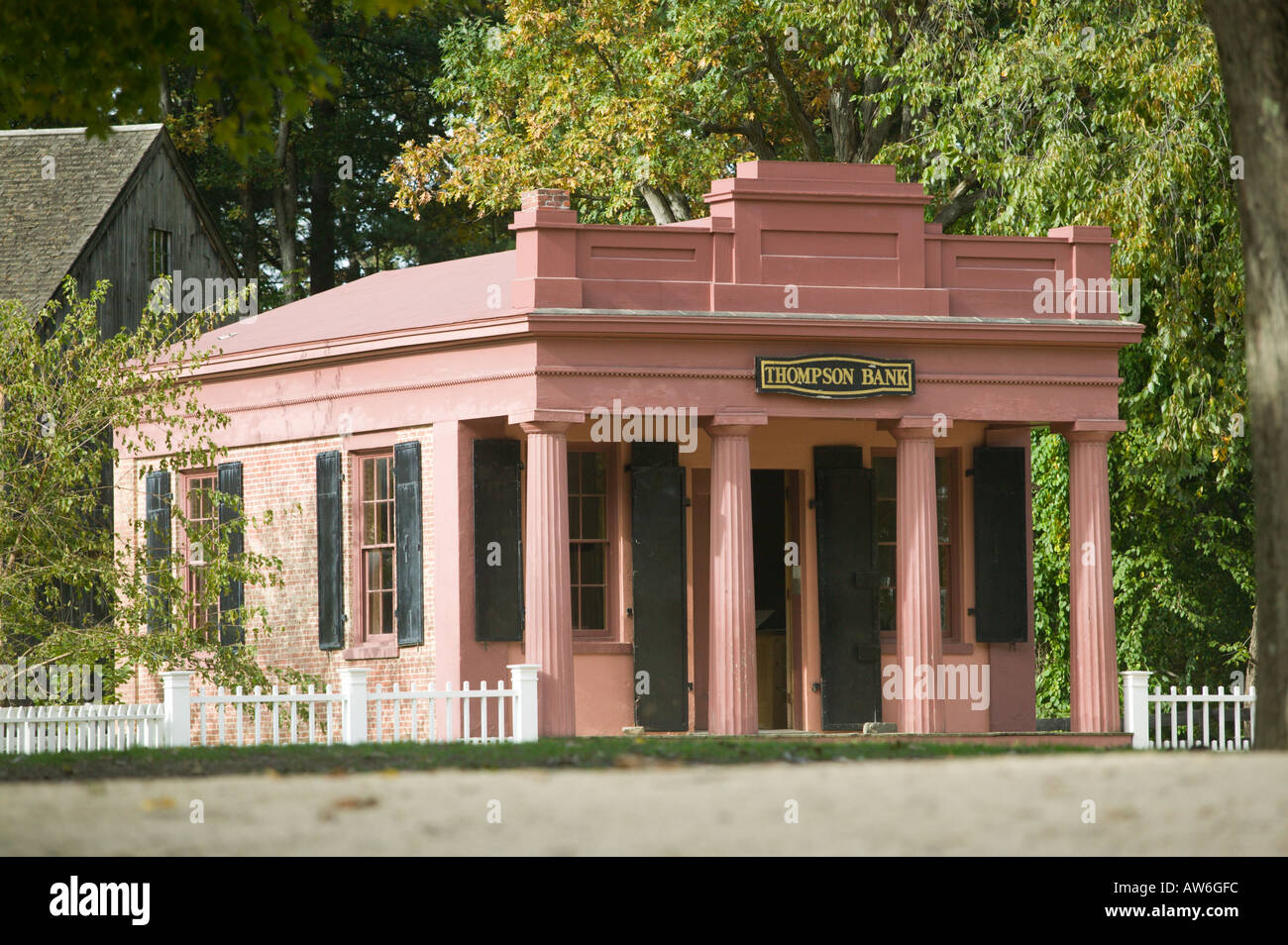 Banca di villaggio Old Sturbridge Village Museo Storico della Nuova Inghilterra Sturbridge Massachusetts Foto Stock