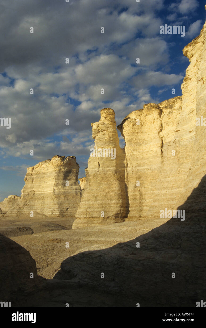Monumento rocce, chiamato anche Chalk piramidi, in Gove County, Kansas. Foto Stock