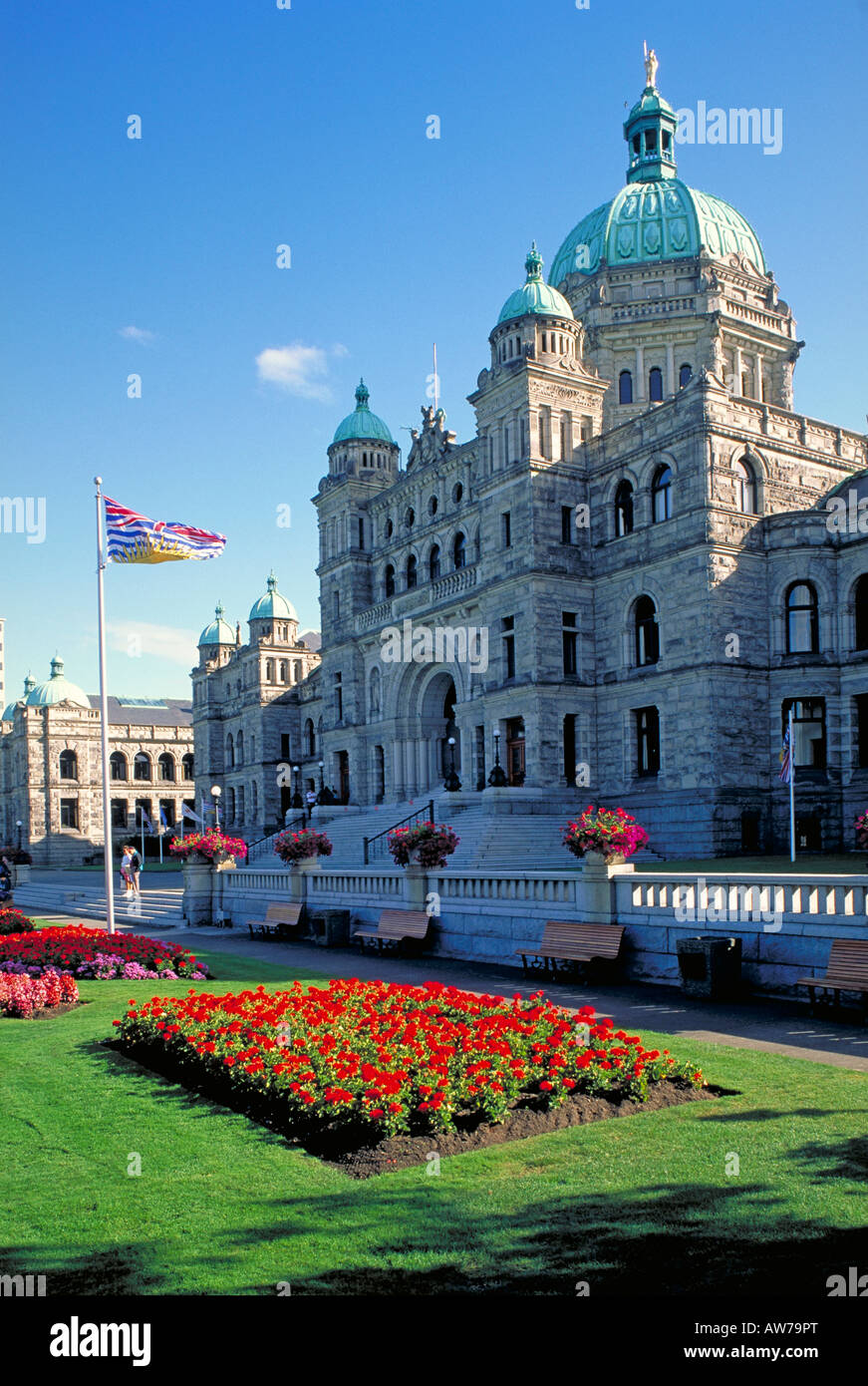 Elk142 1077 Canada Victoria British Columbia edificio del Parlamento Francesco architetto Rattenbury 1894-1898 Foto Stock