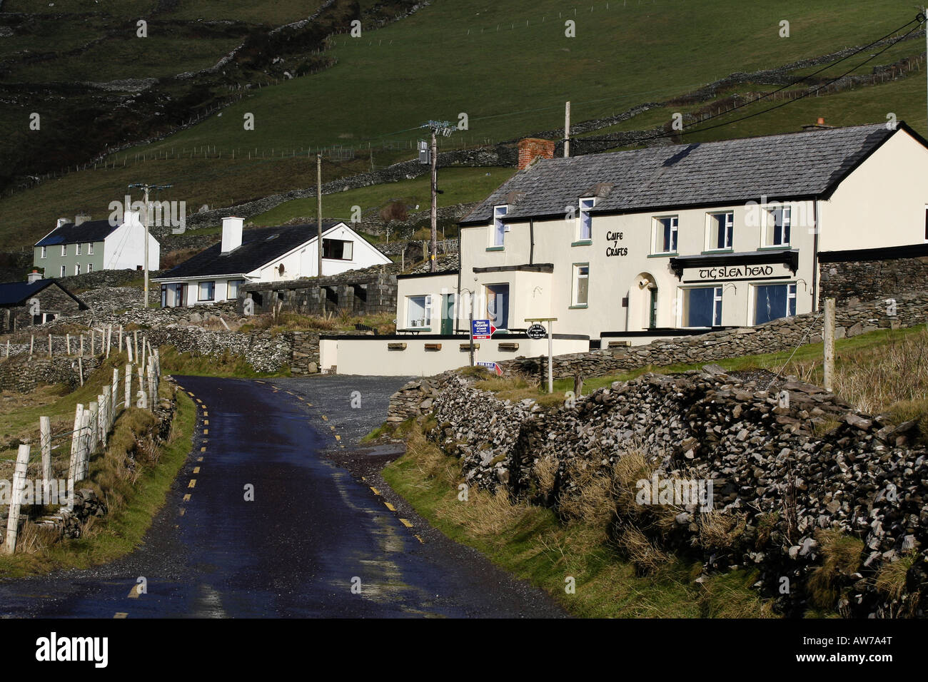 Cafe su Slea Head Drive, Co. Kerry, Irlanda Foto Stock