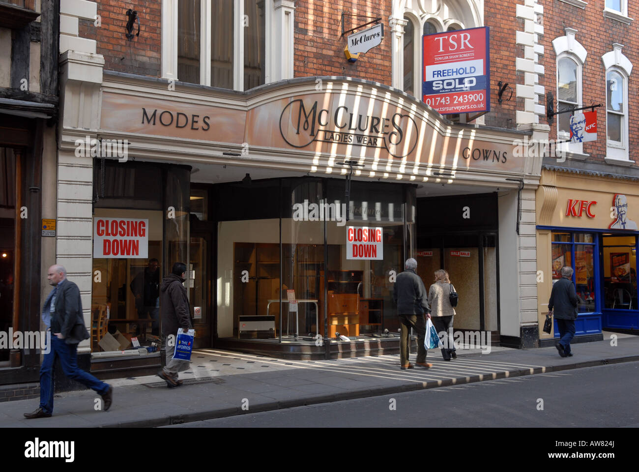 McClures abbigliamento shop a Shrewsbury Shropshire Foto Stock