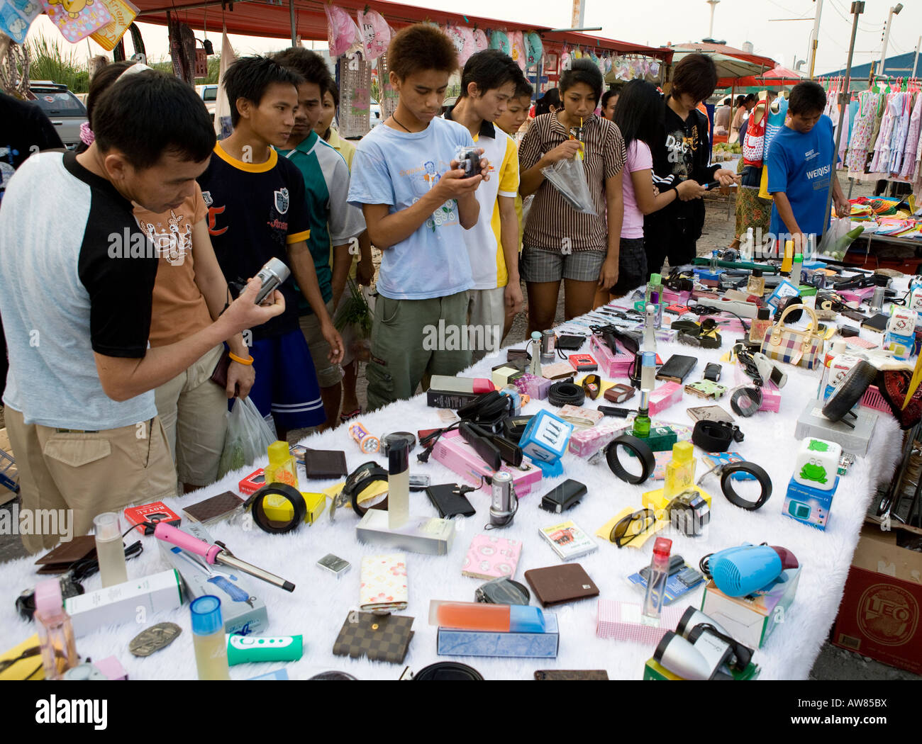 I mercati di strada a Bangkok in Tailandia del sud-est asiatico Foto Stock