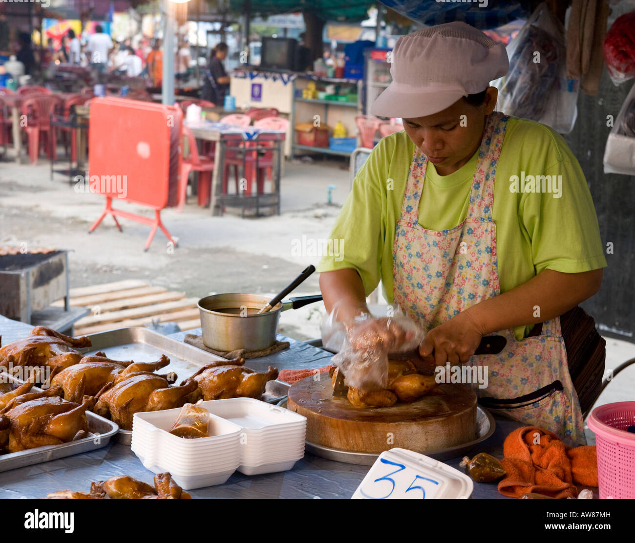 I mercati di strada a Bangkok in Tailandia del sud-est asiatico Foto Stock