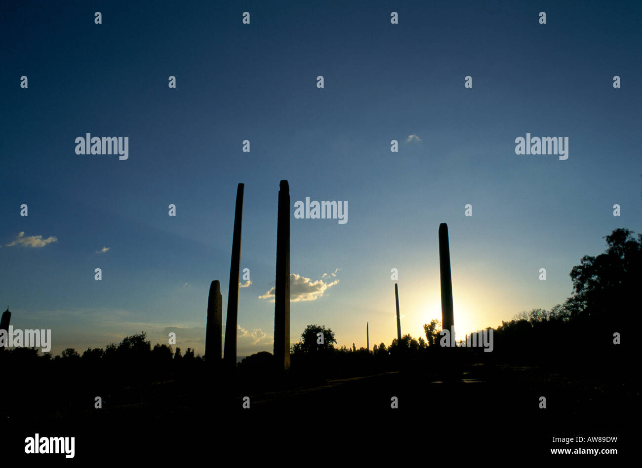 Stagliano stele di Axum, Northern Tigray, Etiopia. Foto Stock