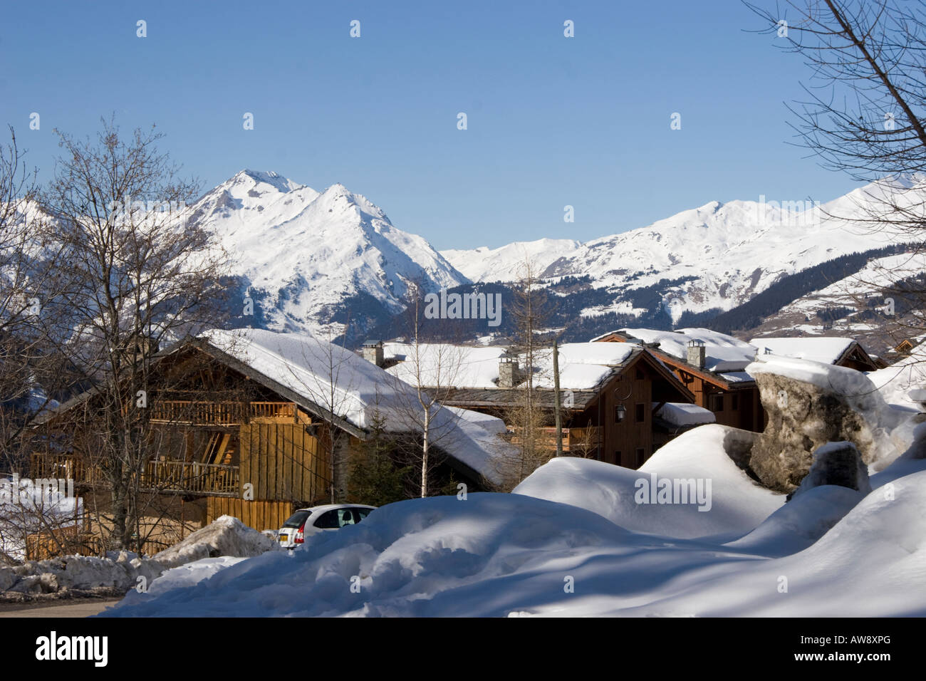 Chalets Sainte Foy Tarentaise Valley Francia Foto Stock