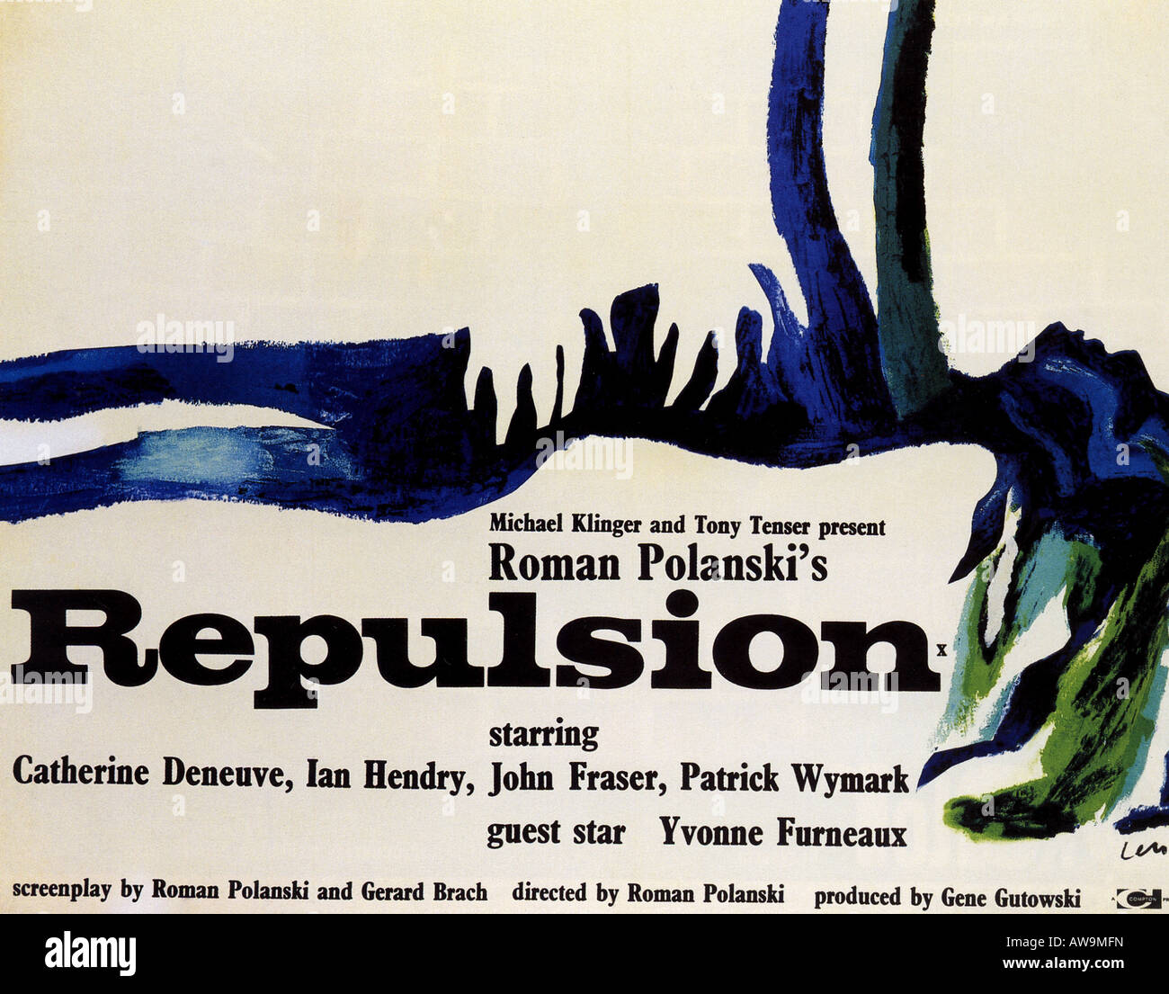 Poster di repulsione per 1965 Compton/Tekli film con Catherine Deneuve, regia di Roman Polanski Foto Stock