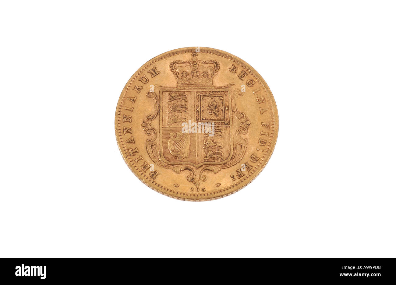 1872 Gold metà Sovrano Coin Foto Stock
