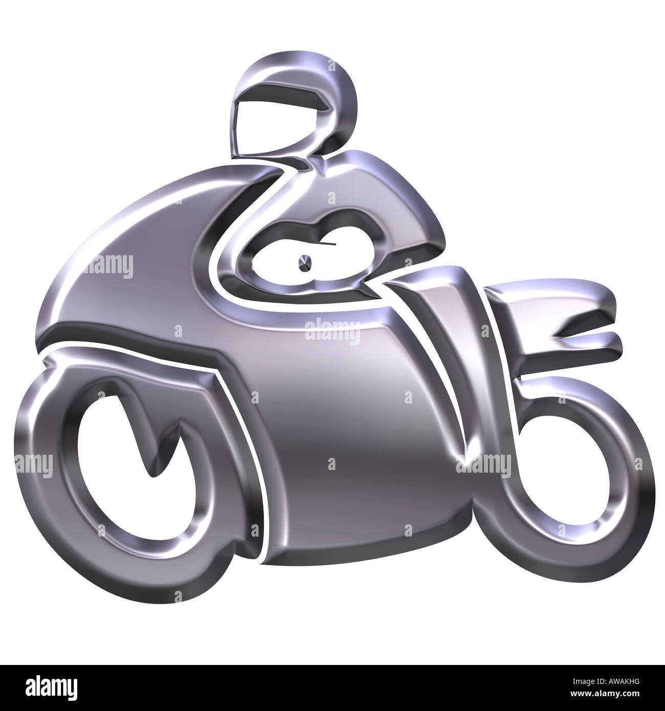 3d argento moto Foto Stock