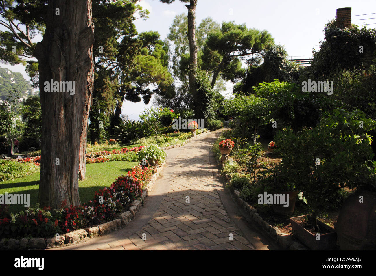 Giardini di Augusto sull'Isola di Capri, Italia. Foto Stock