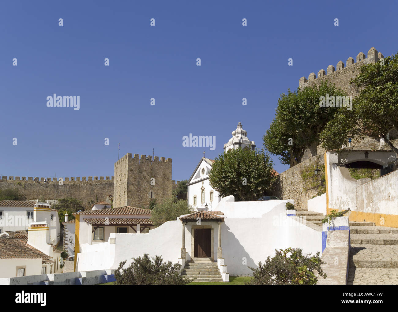 Estremadura, Obidos, borgo medievale cinto da mura, Foto Stock