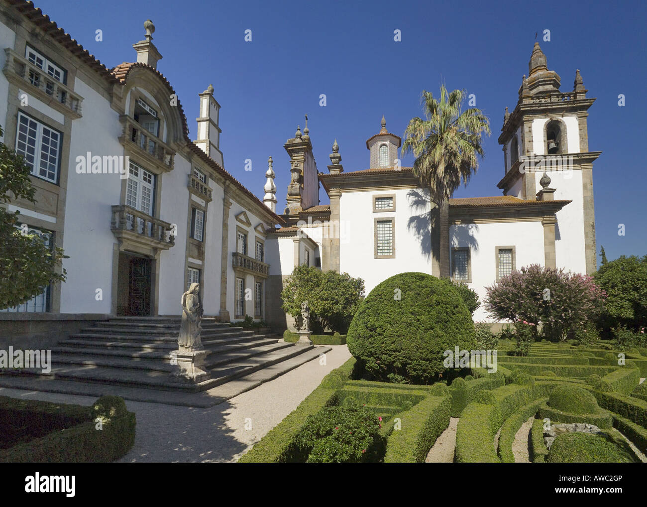 Tras-os-Montes distretto, vicino a Vila Real, Palazzo Mateus, Solar de Mateus & Giardini Foto Stock