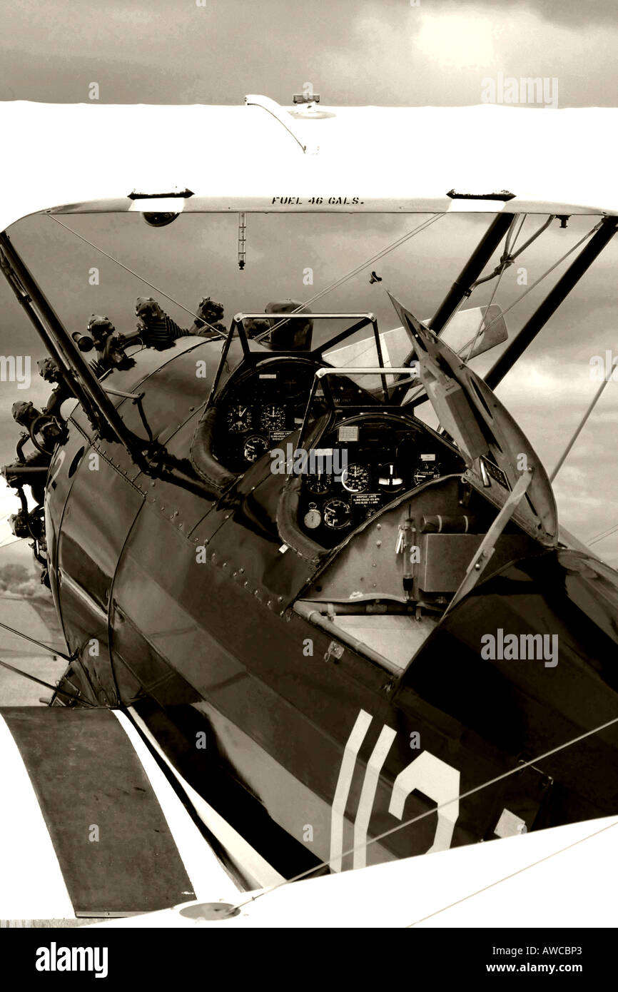 La US Army WW2 Stearman Basic addestramento di volo aereo Bi Foto Stock