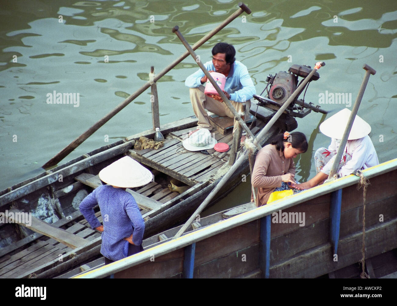 Attività di fiume sul Mekong Foto Stock