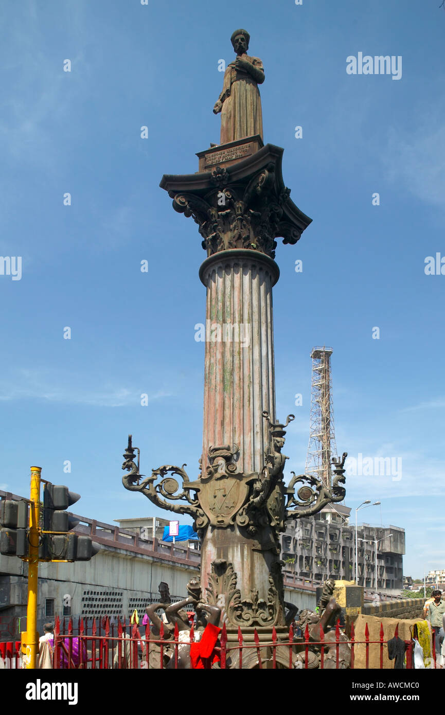 Manockjee Cursetjee statua ora Khada Parsi Bombay Mumbai India Maharashtra Foto Stock
