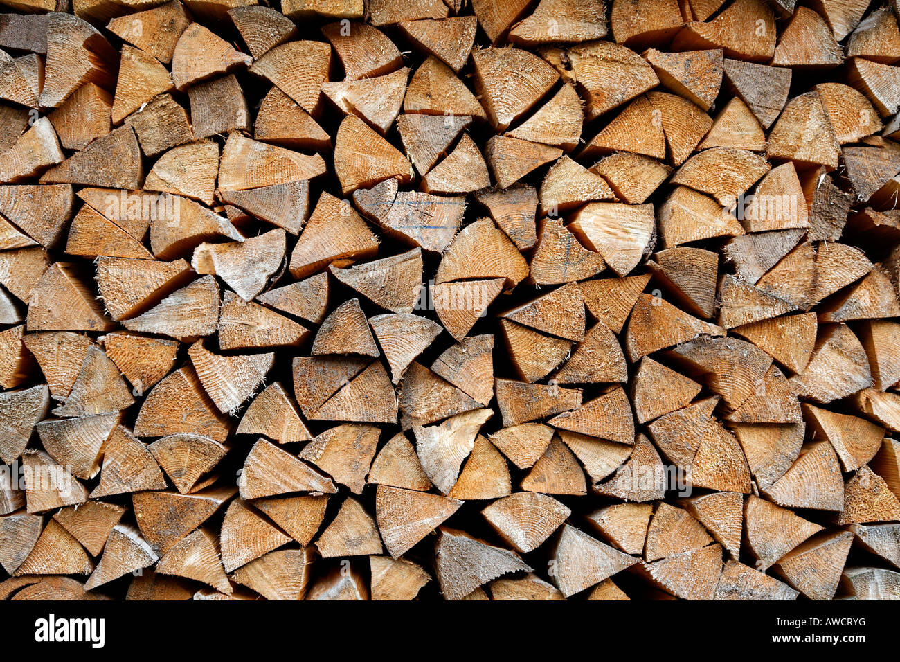 Legna da ardere impilata Foto Stock