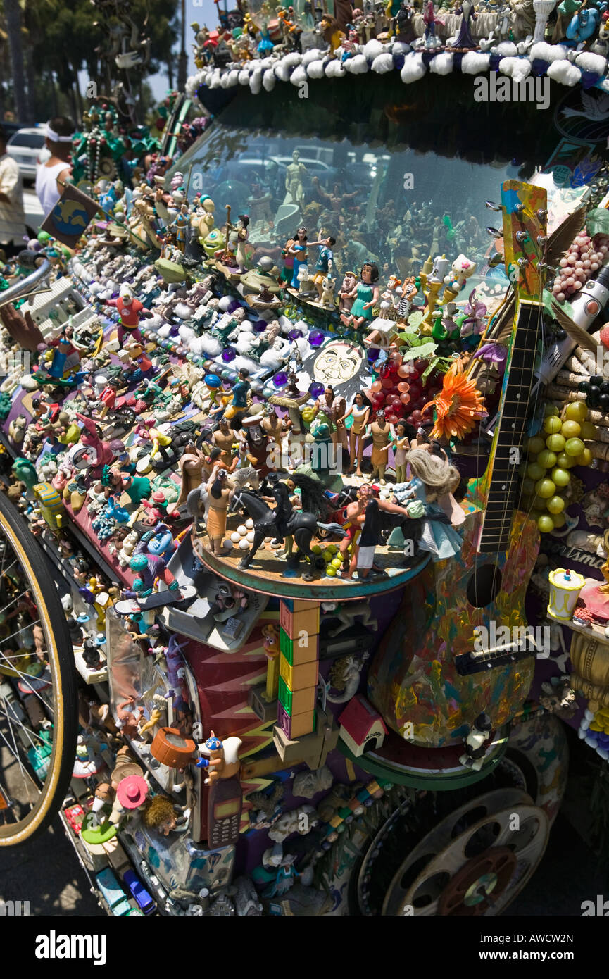 Decorate bus Volkswagen camper Santa Barbara, California, Stati Uniti d'America Foto Stock
