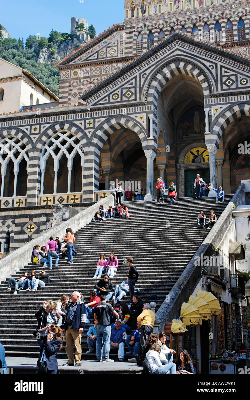 Amalfi Costiera Amalfitana Campania Italia Italia squar cattedrale di Piazza del Duomo Foto Stock