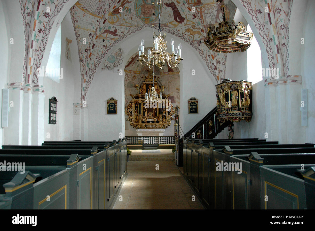 Elmelunde Kirke (chiesa), Moen, Danimarca, Europa Foto Stock