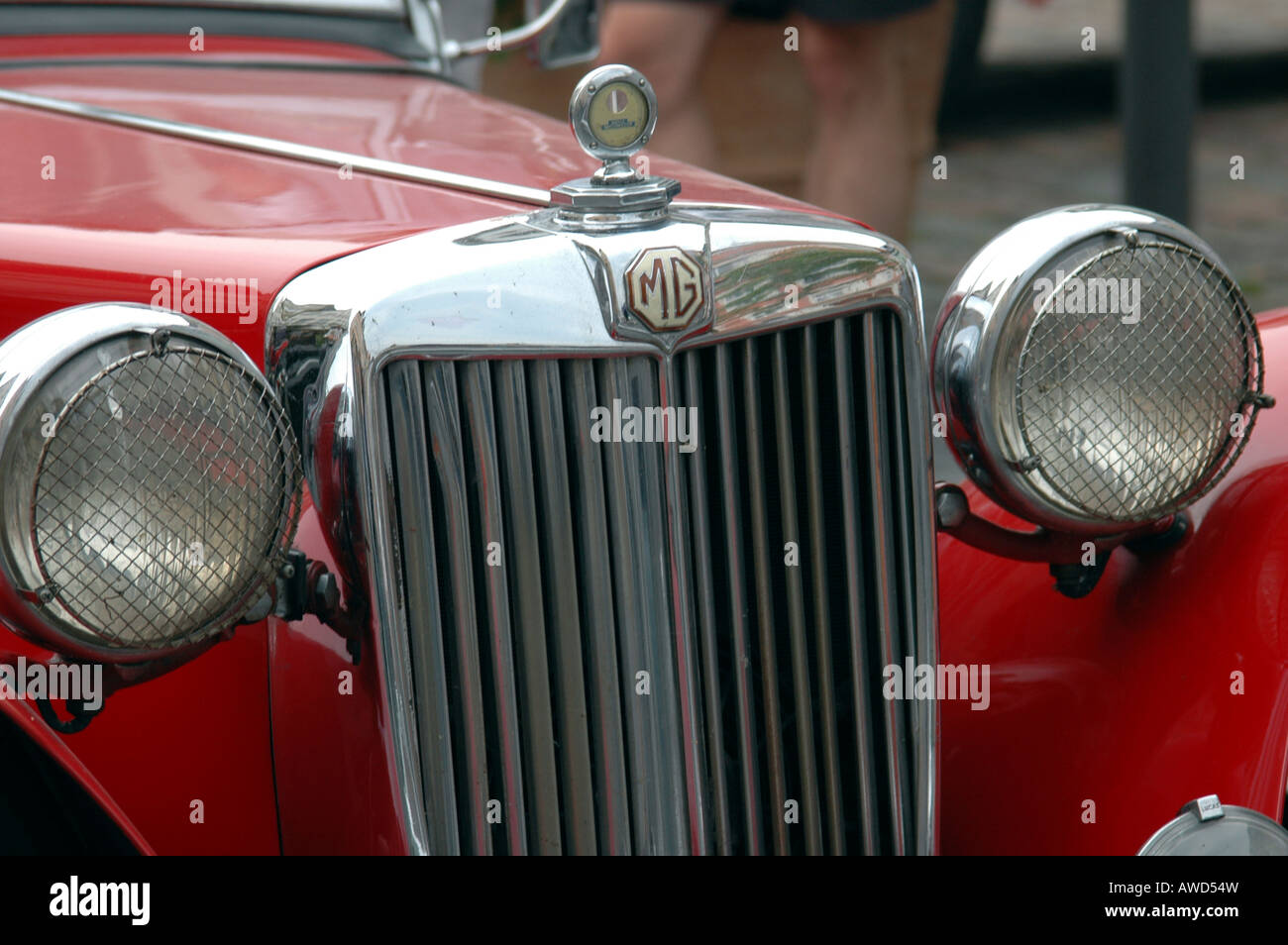 Vintage MG, vintage auto da rally, 2000 Km attraverso la Germania, Schwaebisch Gmuend, Baden Wuerttemberg, Germania, Europa Foto Stock