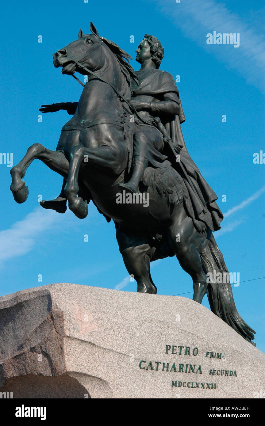 Monumento a Pietro il Grande a San Pietroburgo, Russia Foto Stock