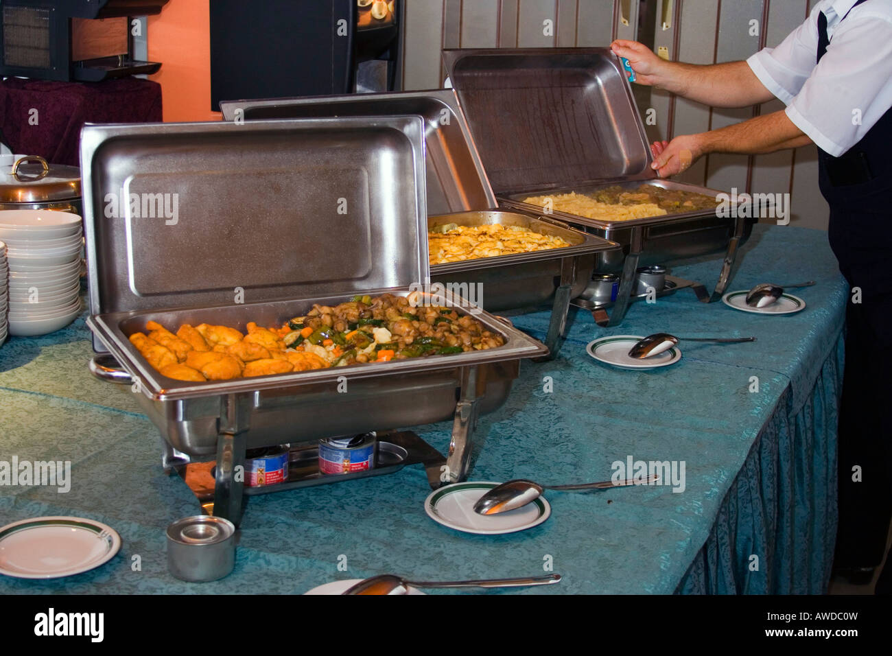 Impostazione del cibo dell'hotel. Foto Stock