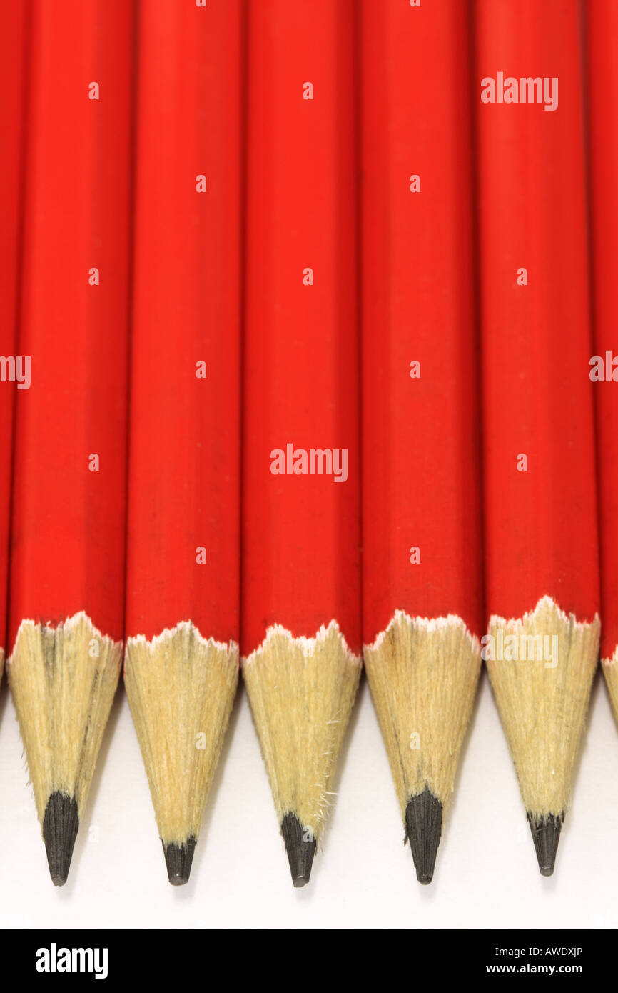 Close up matite di colore rosso Foto Stock