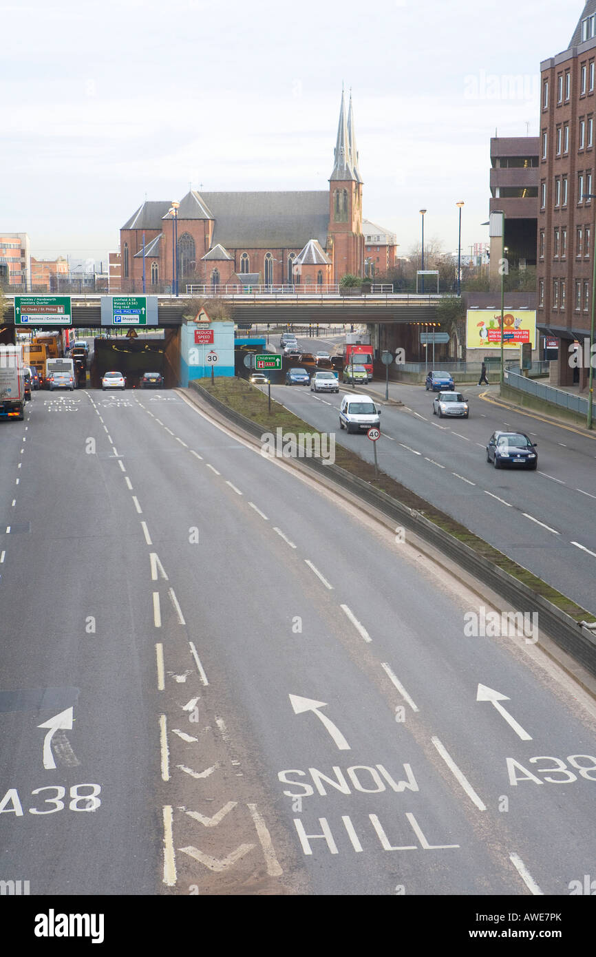 A38 tangenziale in Birmingham vicino a Snow Hill Foto Stock