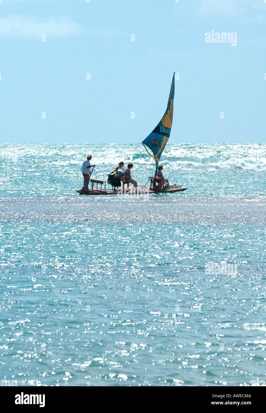 Barca a vela Porto de Galinhas beach Pernambuco Brasile America del Sud Foto Stock