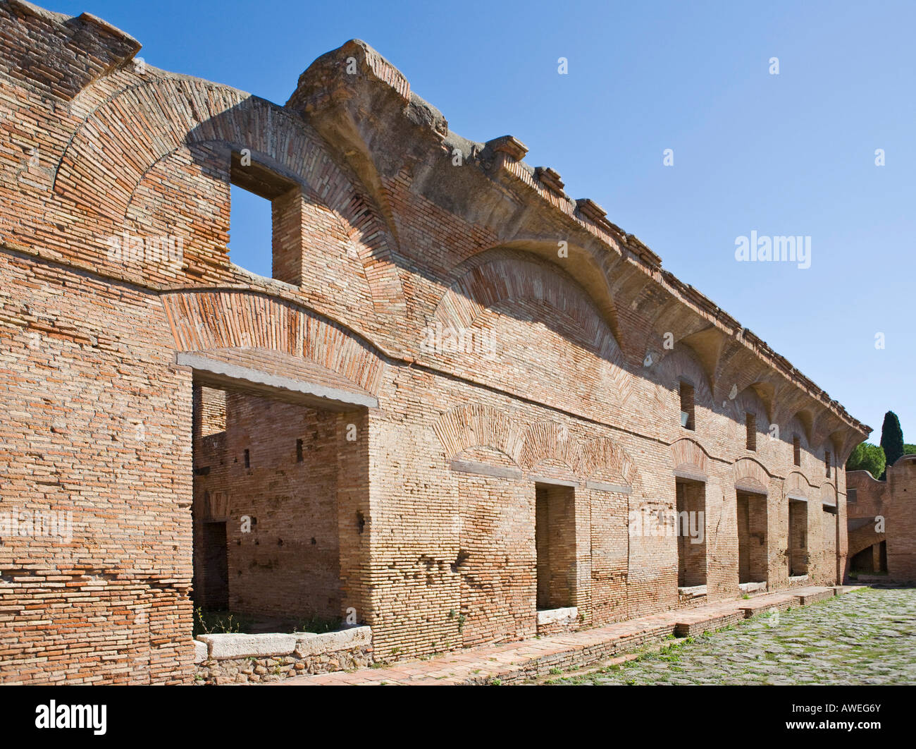 Casa di Diana, casa pluristaristica sul sito archeologico di Ostia Antica, Roma, Italia, Europa Foto Stock