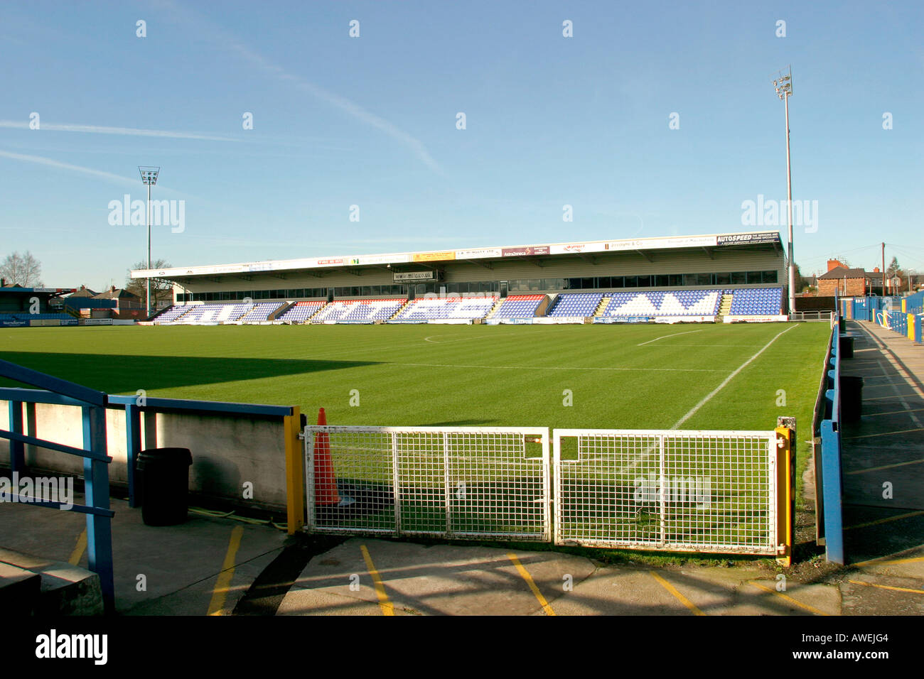 In Inghilterra a Macclesfield Cheshire Moss Rose home di Macclesfield Town FC Foto Stock