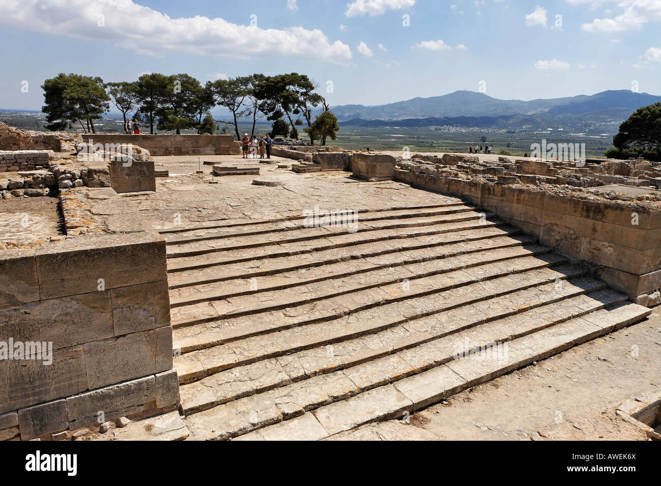 Gradini, rovine del Palazzo di Phaistos del periodo minoico, Creta, Grecia, Europa Foto Stock
