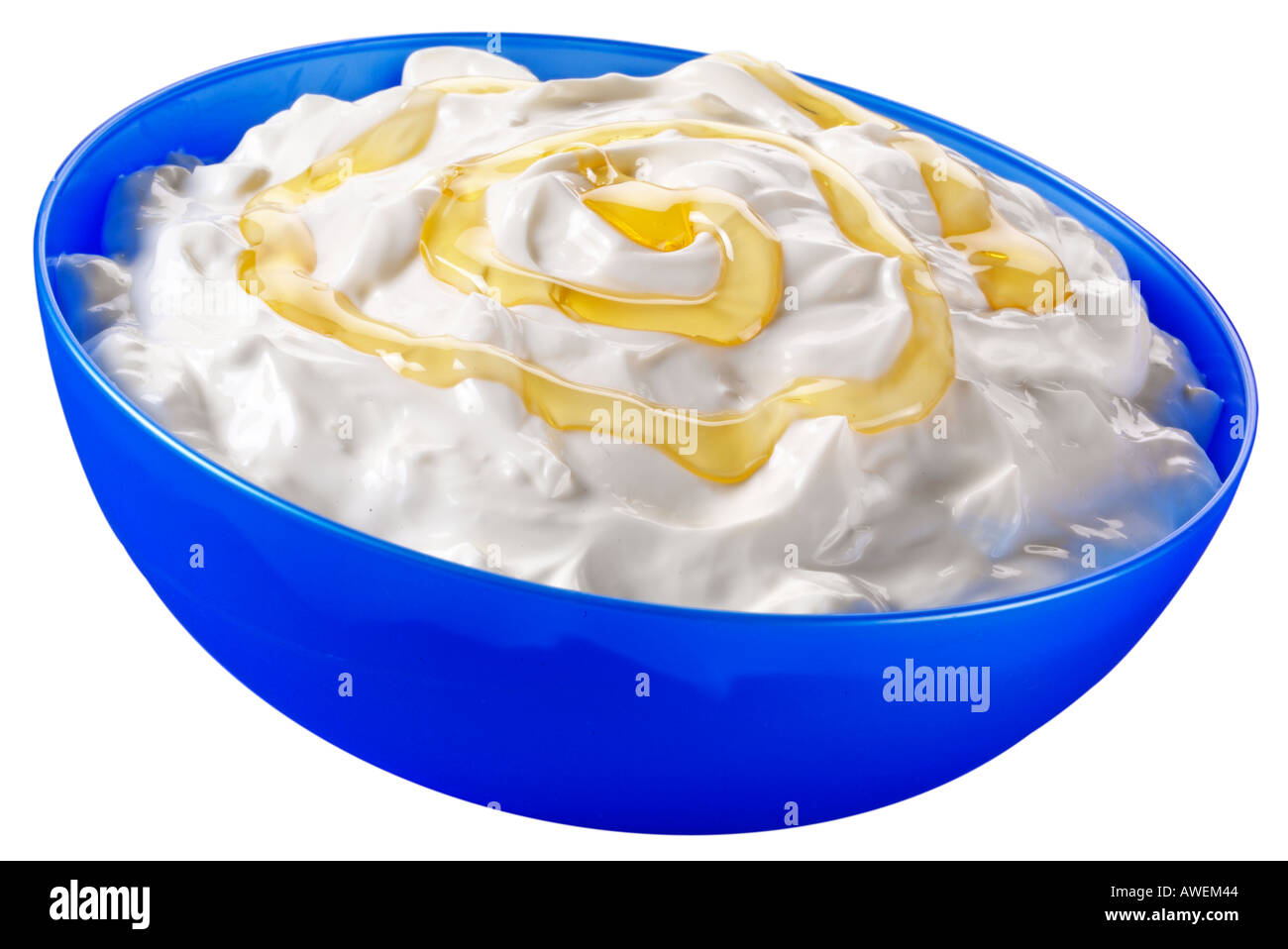Yogurt greco con miele TAGLIARE Foto Stock