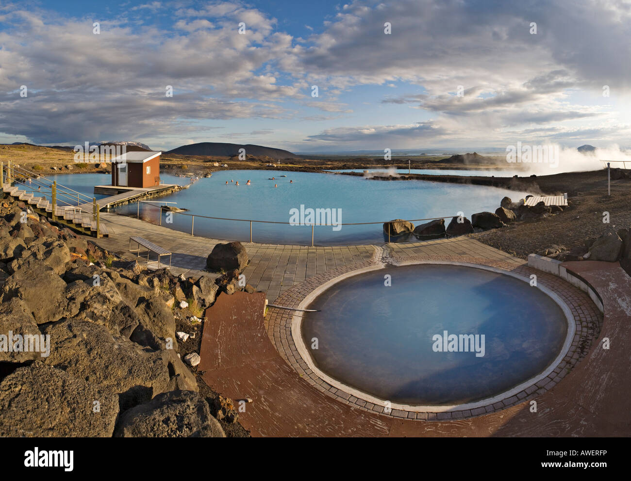 Myvatn Piscina (Jarðboeðin við Mývatn), Myvatn, Nord Islanda, Islanda, Oceano Atlantico Foto Stock