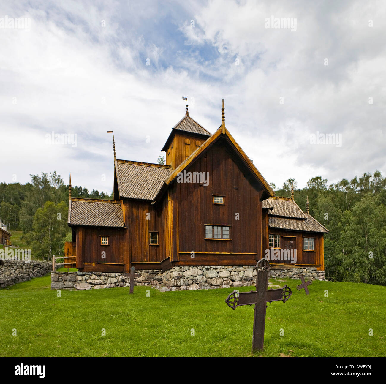 Uvdal doga chiesa (XII secolo), Norvegia, Scandinavia, Europa Foto Stock