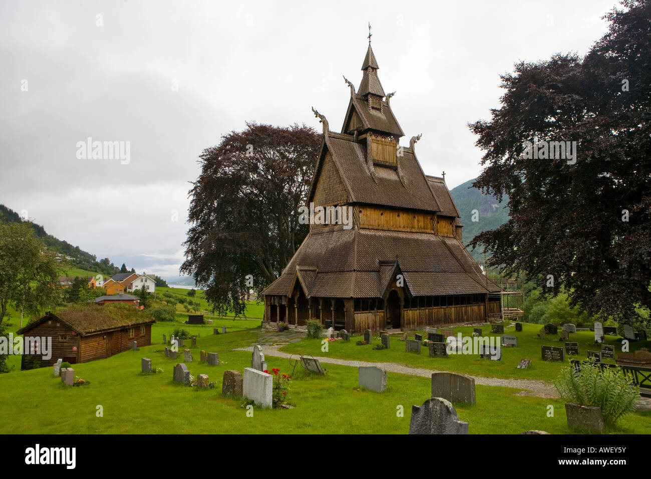 Hopperstad doga chiesa (ca. 1130), Norvegia, Scandinavia, Europa Foto Stock