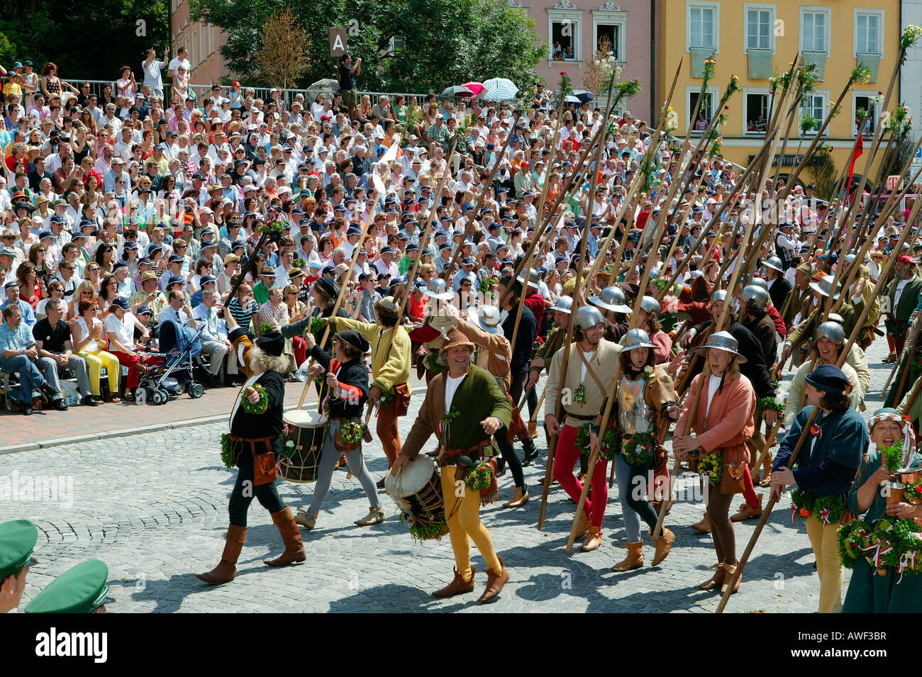 Nozze di Landshut corteo storico, Landshut, Bassa Baviera, Baviera, Germania, Europa Foto Stock