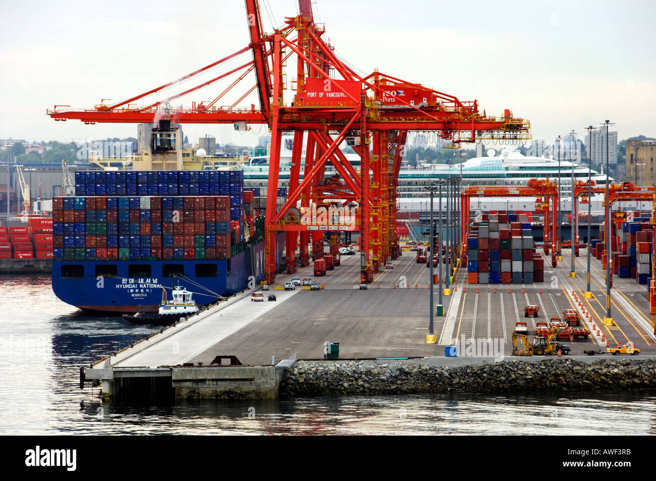 Il contenitore impianti portuali in Vancouver British Columbia Canada Foto Stock
