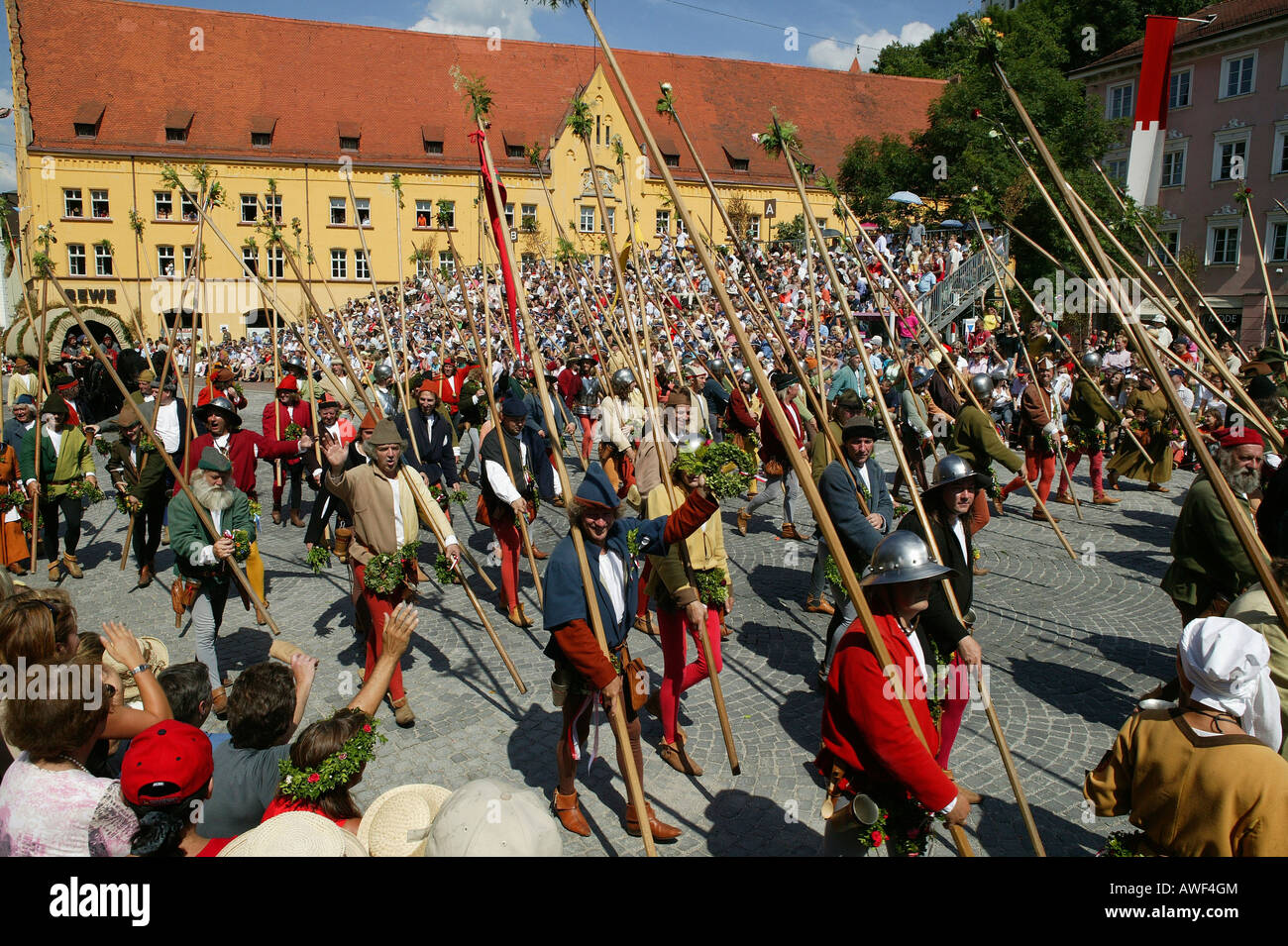 Fanteria, Landshut Wedding corteo storico, Landshut, Bassa Baviera, Baviera, Germania, Europa Foto Stock