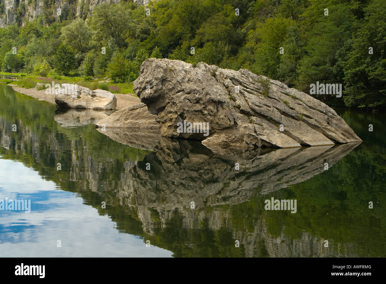 Nella valle di chassezac, Francia Meridionale, Europa Foto Stock