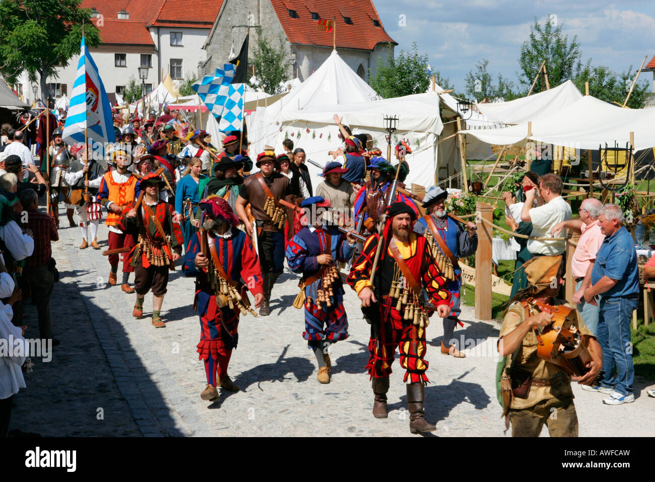 Festival medievale, Burghausen, Alta Baviera, Baviera, Germania, Europa Foto Stock