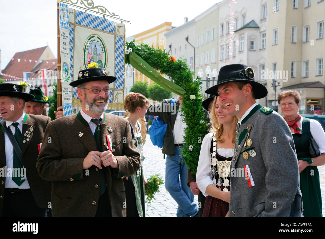 Festival internazionale di costume tradizionale in Muehldorf am Inn, Alta Baviera, Baviera, Germania, Europa Foto Stock