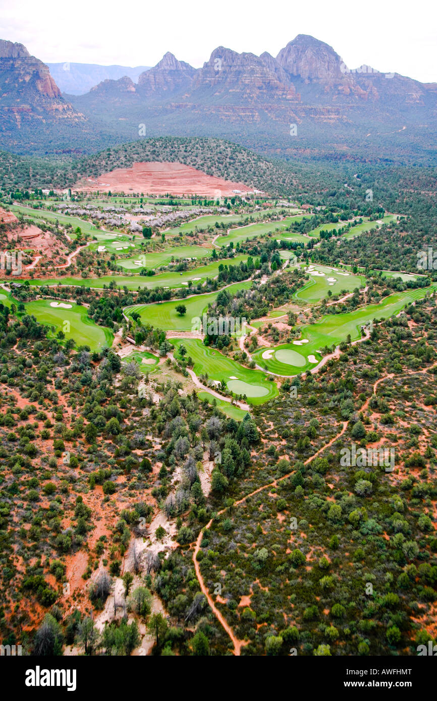 Vista aerea di un campo da golf Foto Stock