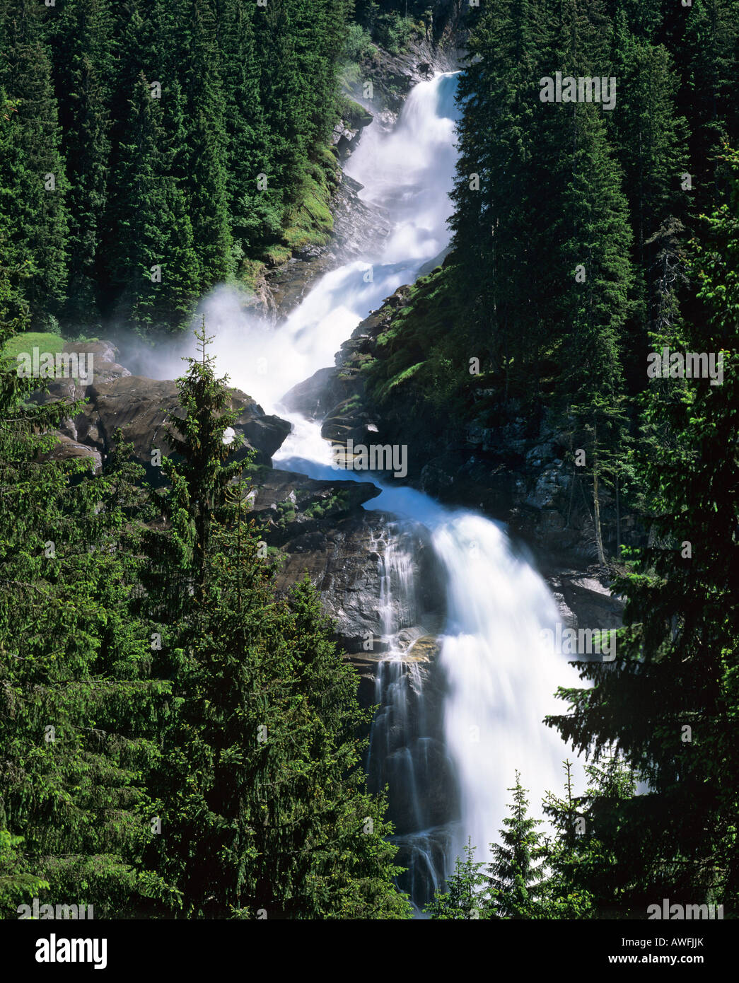 Krimmler Falls, Parco Nazionale degli Hohe Tauern, Salzburger Land Austria, Europa Foto Stock